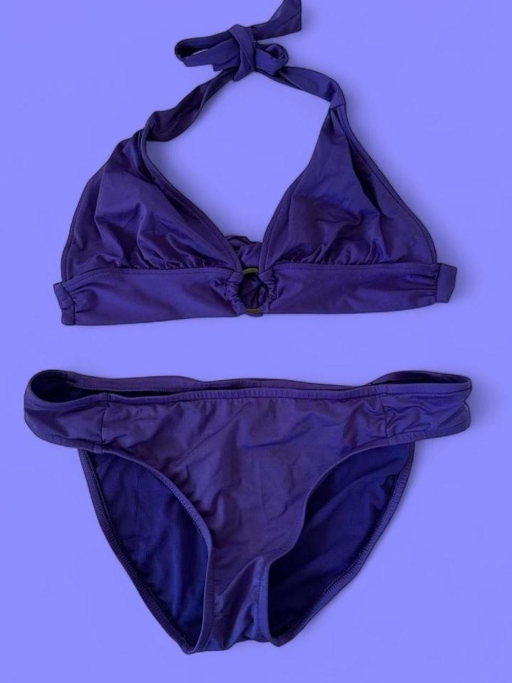 Purple Two-Piece Halter Bikini Set
